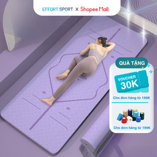 Thảm tập Yoga 2 lớp chống trượt siêu bền đệm xốp giảm va đập chấn thương khi tập luyện TOPBODY EFFORT