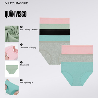 Combo 8 Quần Lót VISCO STRETCH Miley Lingerie Chất Liệu Visco sợi tre