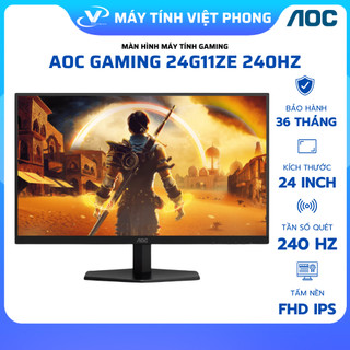  MÀN HÌNH GAMING 240HZ AOC 24G11ZE  FHD Fast IPS 240Hz 0.3Ms  - CHÍNH HÃNG BẢO HÀNH 3 NĂM 