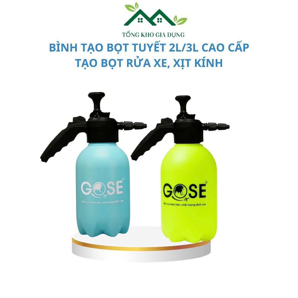 Bình xịt bọt tuyết cao cấp 2L 3L GOSE áp suất mạnh nhiều bọt rửa ô tô xe máy