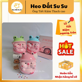 Heo đất tiết kiệm Heo đội Mũ Ếch mini cực cute, ống tiết kiệm tiền/ Heo Đất Su Su
