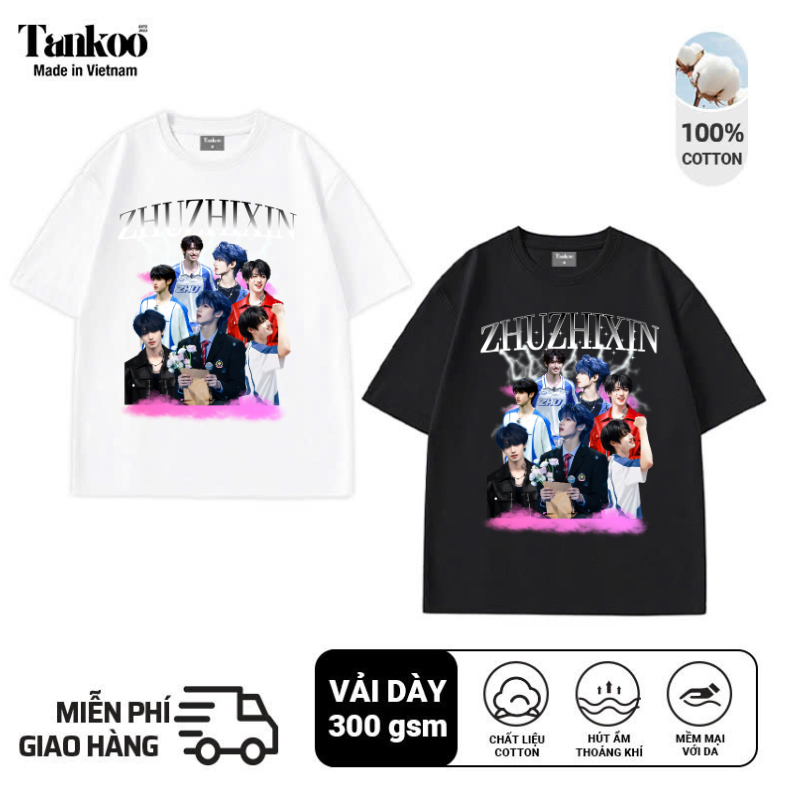 Áo thun Tankoo in hình Chu Chí Hâm Zhuzhixin đẹp trai- thời đại thiếu niên đoàn Chu chí hâm chất cot