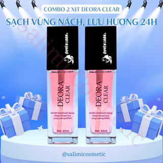COMBO 2 Lọ Xịt Khử Mùi Hôi Nách DEORA CLEAR 40ml, Ngăn Mùi Toàn Thân, Hôi Chân - HÀNG CHÍNH HÃNG