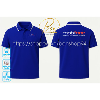  Áo thun Polo Mobifone - Vải Thun Cá Sấu CVC Cao Cấp bền màu Chống nhăn - BONSHOP94 
