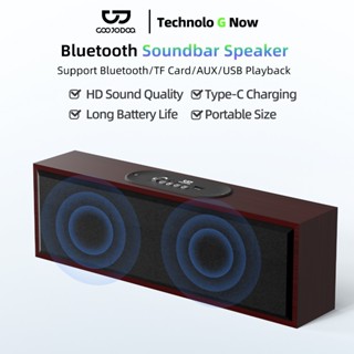 Loa Bluetooth GOOJODOQ 5.3 hỗ trợ bốn chế độ phát lại vân gỗ tinh tế loa nhỏ gọn di động 3600MAH 