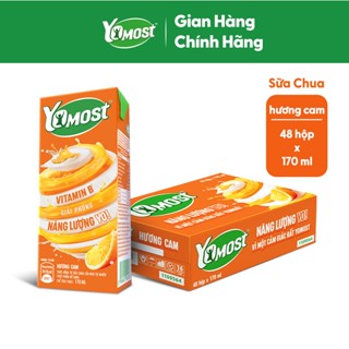 [KOL] Thùng 48 Hộp Sữa Chua Lên Men Tự Nhiên Yomost Vị Cam (170ml/Hộp)