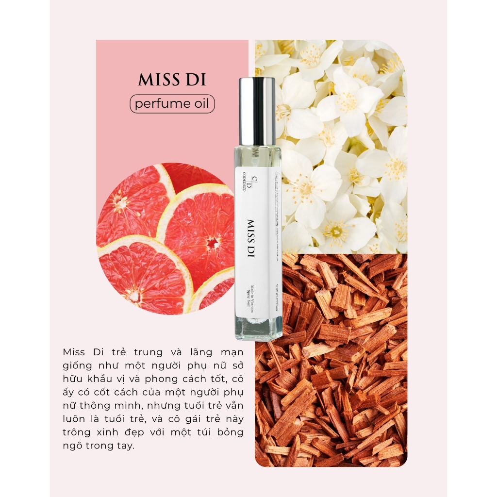 Tinh dầu nước hoa CODEDECO Miss Di 10ml dạng xịt | BigBuy360 - bigbuy360.vn
