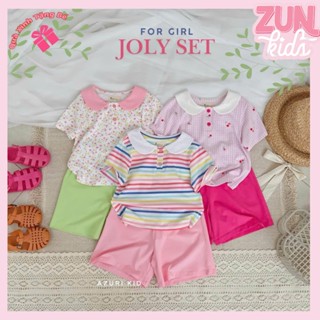Set thun cổ sen AZD563 – Bộ bé gái dễ thương, vải cotton co giãn, form thoải mái ZUN Kids