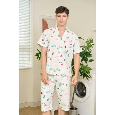 Bộ pijama lửng chất kate , họa tiết đặc trưng cho Noel cho nam MLK021W01