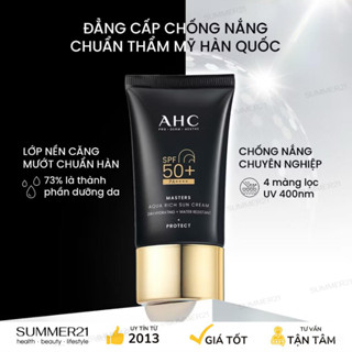   TRẢ ORDER DƯ   Tách set không hộp  Kem chống nắng AHC MASTERS AQUA RICH SUN CRAM SPF50+ PA++++ 
