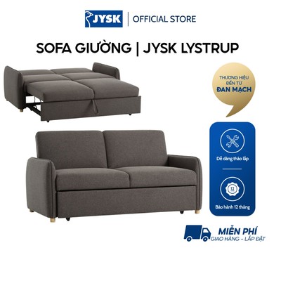 Sofa giường  JYSK| LYSTRUP | vải polyester | xám đậm | R165xS97xC85cm