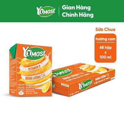[KOL] Thùng 48 Hộp Sữa chua uống Yomost vị cam 100ml/hộp