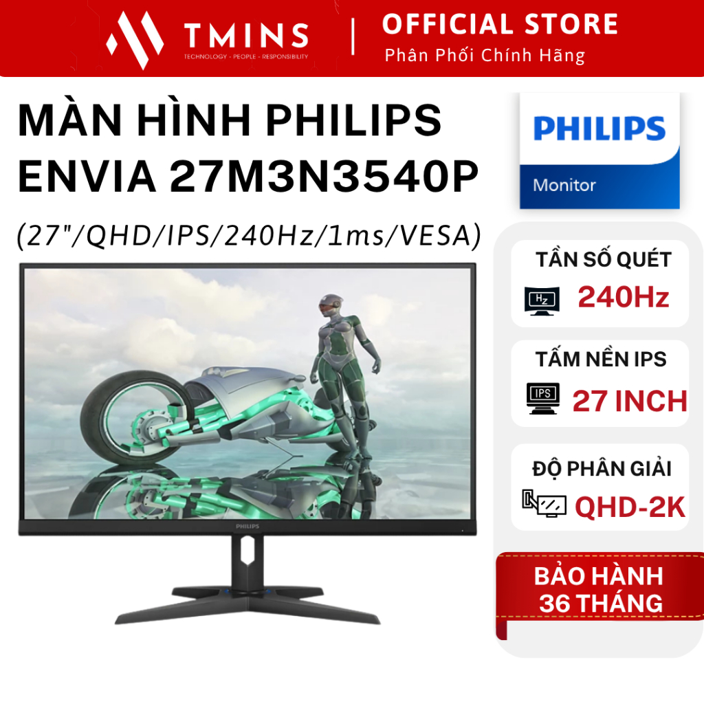 Màn hình gaming Philips Envia 27M3N3540P (27 inch/IPS/QHD/240Hz/1ms) - Hàng chính hãng