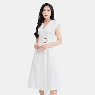 Đầm liền nữ SPEARL thắt đai thời trang - 22LF6896010