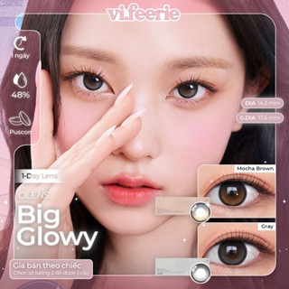 (OLENS) Kính áp tròng (lens) 1 ngày BIG GLOWY MOCHA BROWN/GRAY chính hãng - VF Lens