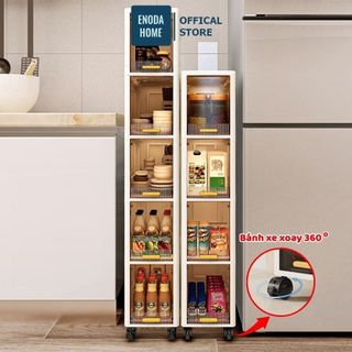 Tủ Đựng Đồ Đa Năng ENODA HOME, Tủ Nhựa Đựng Đồ Khe Hẹp, Tủ Gấp Gọn Có Bánh Xe Tận Dụng Không Gian Hẹp TUN001