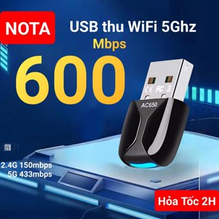 [Hỏa Tốc] USB WiFi 5G 600Mbps giá rẻ nhỏ gọn Thu sóng WiFi 5Ghz cho Laptop PC máy bàn, dùng để học online làm việc