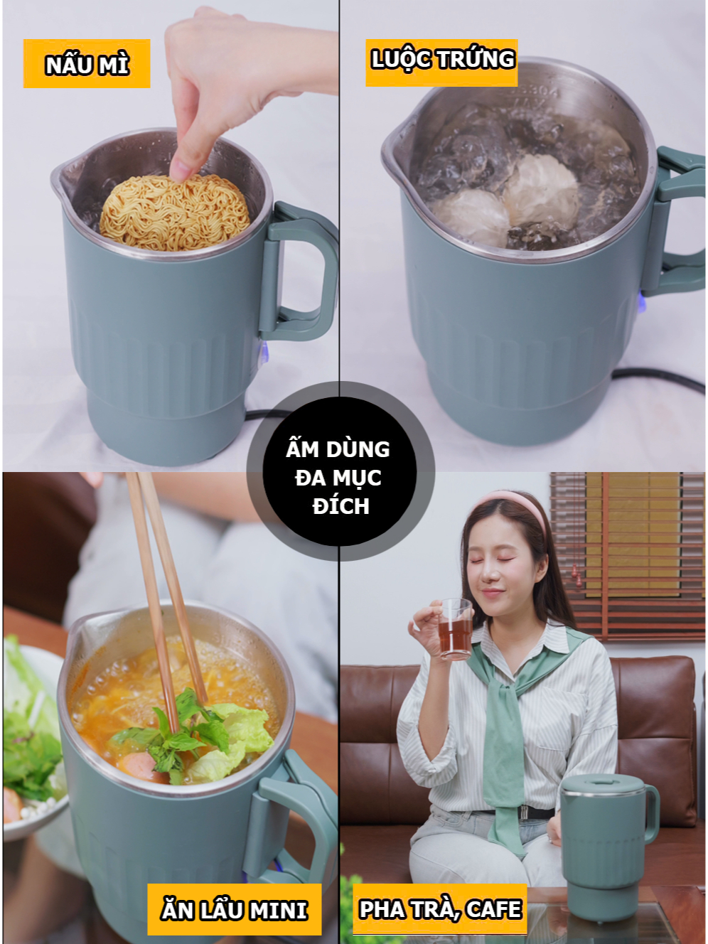 Ấm siêu tốc mini gấp gọn Dahano