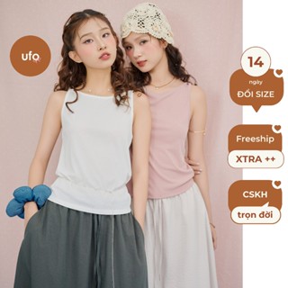 Áo sát nách cổ thuyền thun sần Cookies Top - by U.found