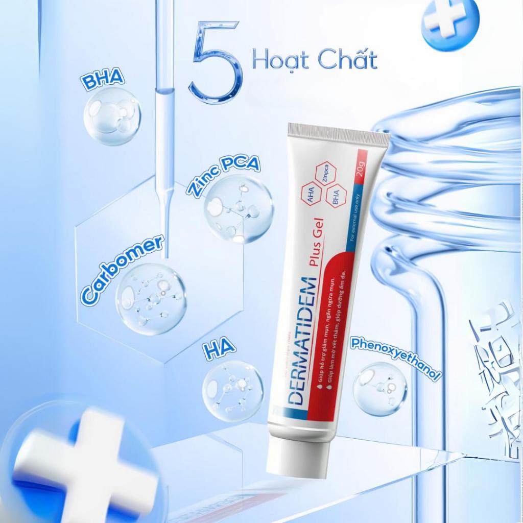 Gel Chấm Giảm Mụn Nhanh Trong 7 Ngày DERMATIDEM PLUS 20g Giúp Giảm Viêm Mờ Thâm Mụn Gel Mụn | BigBuy360 - bigbuy360.vn