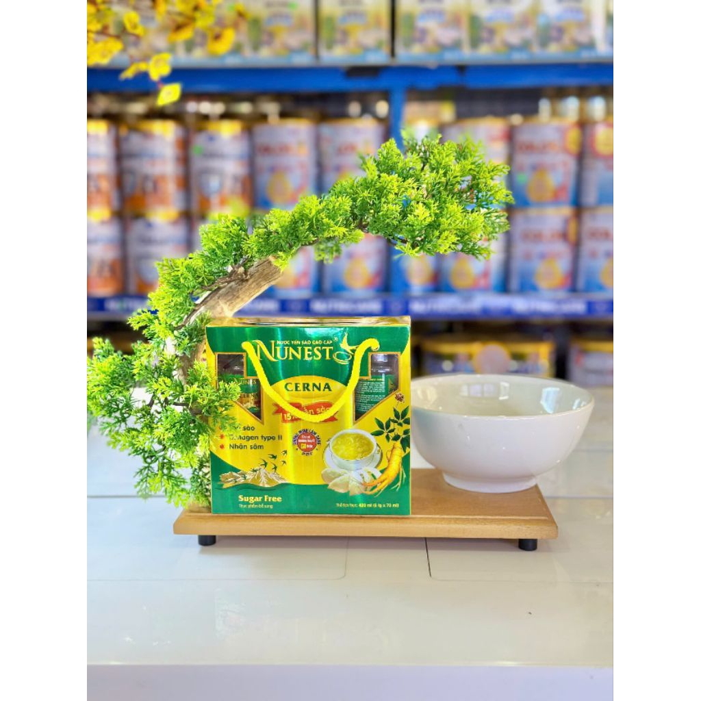 Nước yến sào cao cấp Nunest Carna sâm không đường tặng Tô Sứ