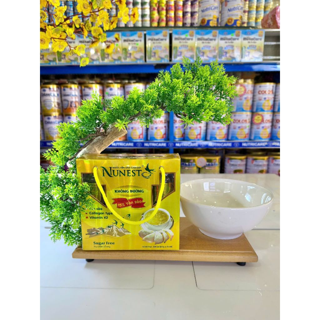 Lốc 6 lọ Nước Yến Nunest không đường 70ml/lọ tặng Tô Sứ