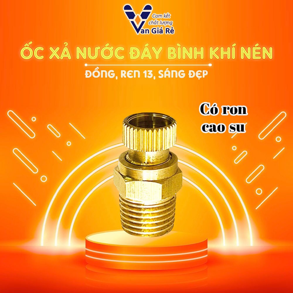 Ốc xả đáy máy nén khí ren 13