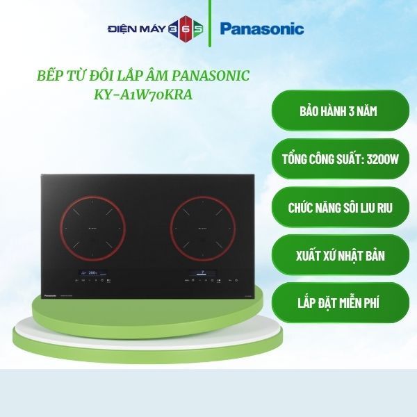 Bếp từ đôi Panasonic KY-A1W70KRA – Xuất xứ Nhật Bản. bảo hành 3 năm