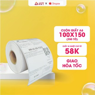  Giấy in nhiệt decal tự dính chống nước NHỰA HVT kích thước 100x150mm 75x100mm khổ A6 A7 in đơn thương mại điện tử 