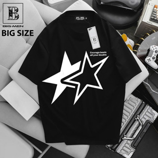 [ Big size 85- 135 kg] Áo thun cotton bigsize nam nhiều màu in 2 ngôi sao cá tính thời trang Big Men