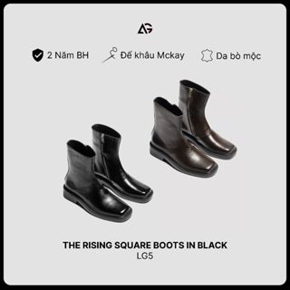  Giày Boots Da Nam Cổ Cao Công Sở Cao Cấp The Rising Square Boots August Bảo Hành 24 Tháng LG5 