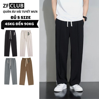 Quần Dài Âu Ống Rộng Cạp Chun Nam Vải Tuyết Mưa ZONEF CLUB, Quần Ống Suông Phong Cách Hàn Quốc