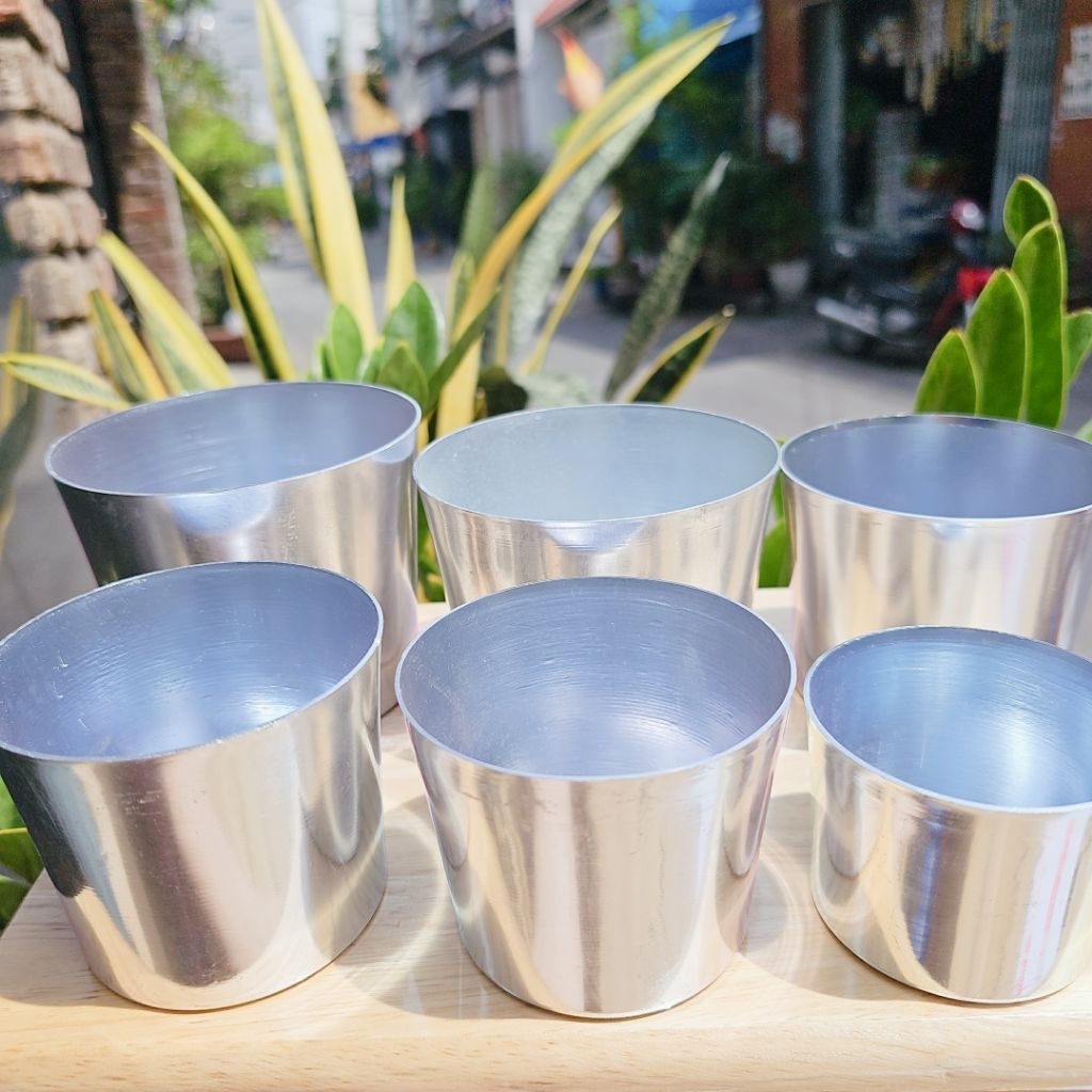 COMBO 10 LY NHÔM LÀM ĐÁ - Chung làm nước đá Bằng Nhôm