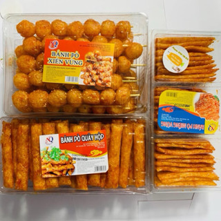 Bánh bò quẩy hộp bánh bò xiên vừng bò vừng miếng loại hộp đặc biệt đồ ăn vặt tuổi thơ