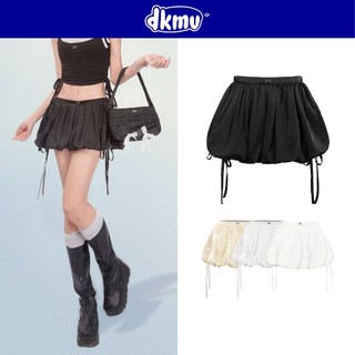 Váy bí ngô nữ DKMV bồng bềnh thắt nơ hai bên xinh xắn vải phi nhung, lụa màu trắng, đen, kem Lenni Pumpkin Skirt | K-V2