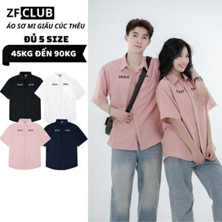 Áo Sơ Mi Ngắn Tay ZONEF CLUB Giấu Cúc Hoạ Tiết Túi Chìm, Chất Liệu Vải Thô Hàn Thoáng Mát From Oversize ( SMT )