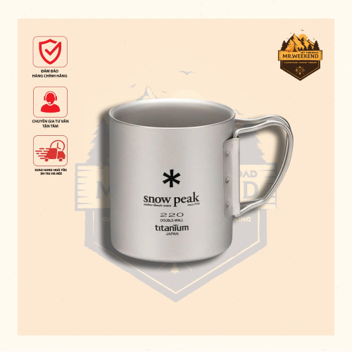 Ly Snow peak Titanium Double Wall Cup 220ml, MG-051FHR