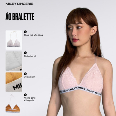 Áo Ngực Bralette Ren Không Gọng Miley Lingerie Sporty Sexy_ BRL121150