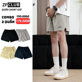 Quần Short Gió Nam Cạp Chun ZONEF CLUB Chất Liệu Cotton Mềm Thoáng Mát, Quần Đùi Cạp Chun From Trên Gối QSG