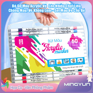 Bộ 120 Bút Màu Acrylic Vẽ Lên Nhiều Chất Liệu Chồng Màu Vẽ Không Lem - Set Bút Màu Vẽ Cho Bé