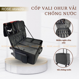 Cốp phủ vải có tay kéo đựng đồ makeup sz 47 kháng nước. Cốp vali ohur vải chống nước Makeup trang điểm chống nước
