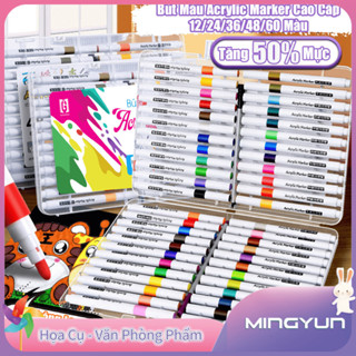 Bộ 12/24/36/48/60/80/100/120 Màu Bút Màu Acrylic Marker Không Lem, Màu Vẽ Acrylic - Màu Tươi Sáng