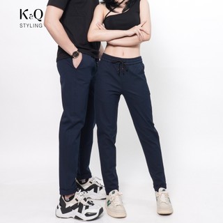  Quần ống suông kaki cotton co giãn xanh đen unisex KQSTYLING cao cấp 