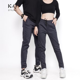 Quần kaki ống suông form ôm vừa kaki co giãn KQSTYLING xám chì cao cấp 