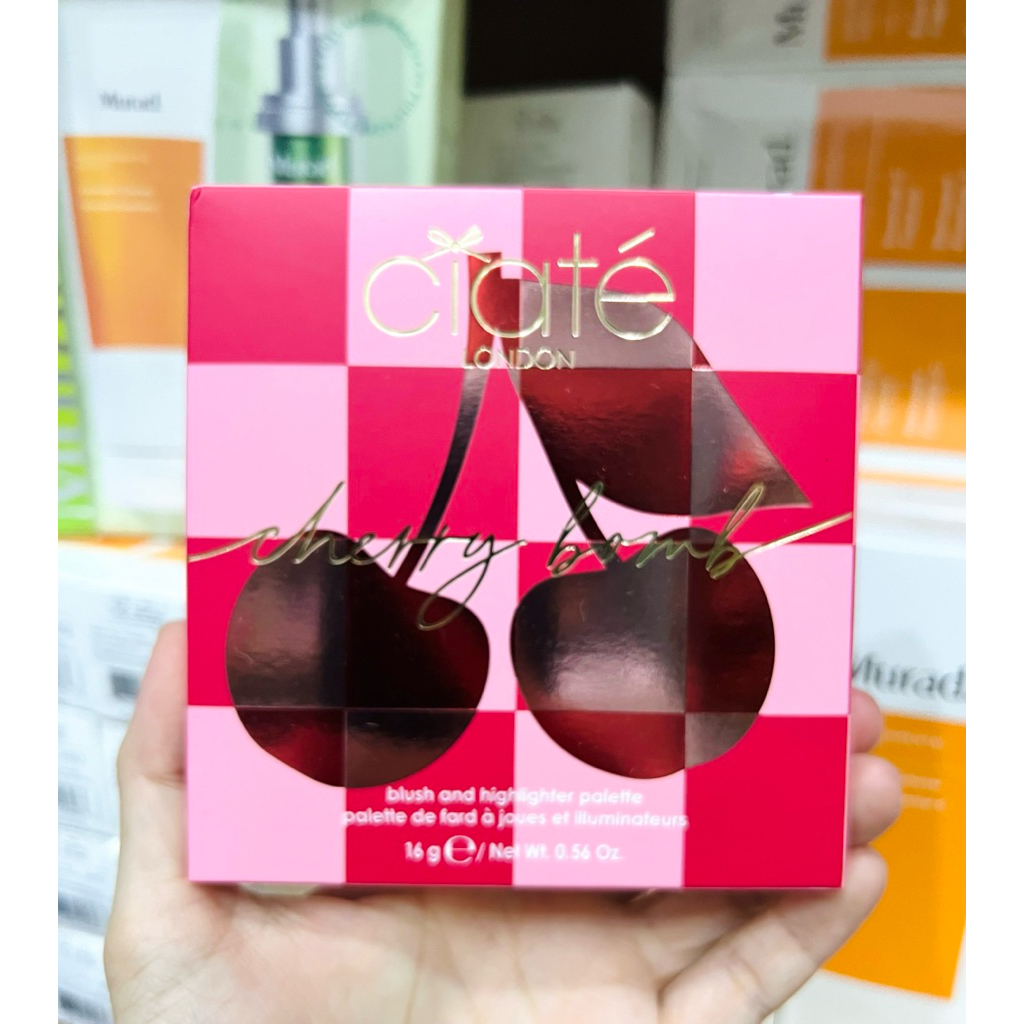 Phấn má và tạo khối Ciate London CIATÉ LONDON Cherry Bom.b Blush and Highlighter Palette