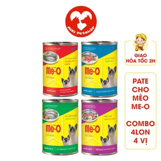 COMBO 4 Lon 4 Vị Pate Me-O 400G Mèo Trưởng Thành - Miki Petshop