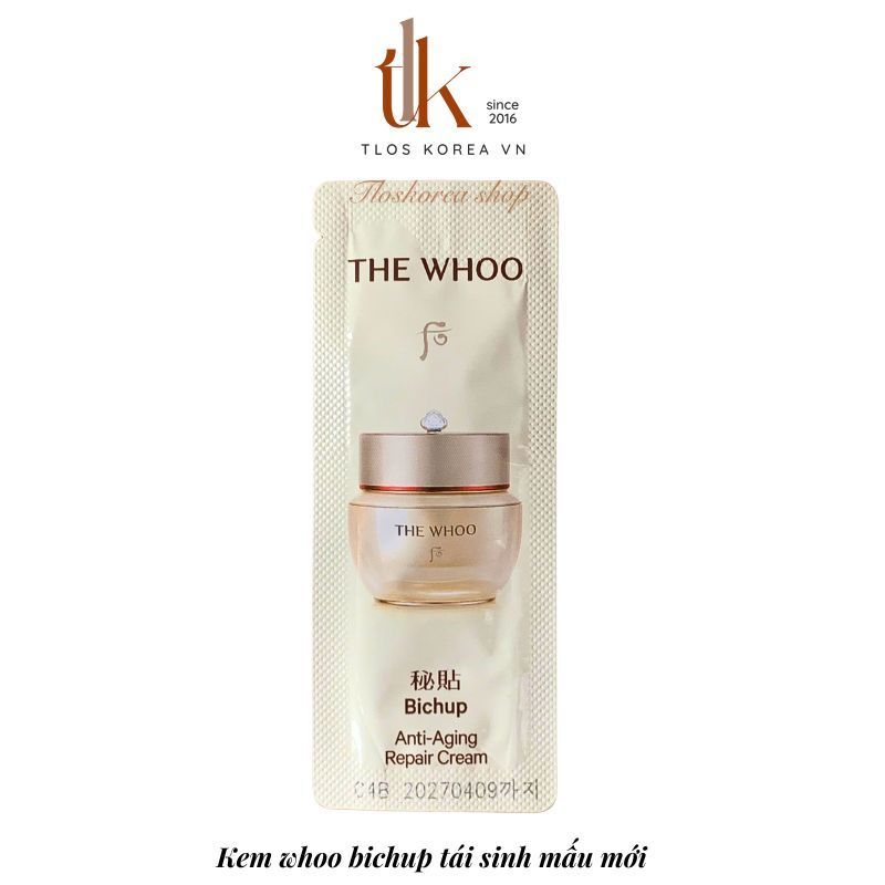 [New] Combo 60/120 gói Kem Dưỡng Bichup Tái Sinh Tự Nhuận Whoo Bichup Anti-Aging Repair Cream 1ml