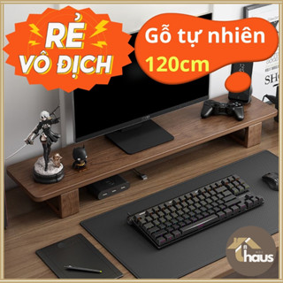 [Kệ gỗ 120cm] Kệ gỗ kê màn hình máy tính đủ kích thước, gỗ thịt nguyên khối, bo cạnh tinh tế, decor bàn làm việc cực đẹp