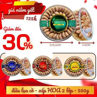 ( Quà tặng ) HẠT ĐIỀU LỤA XẾP HOA 500G hàng loại 1 quà tặng cao cấp hạt điều giòn có vị mặn nhẹ - CHỞ HẠT T&A