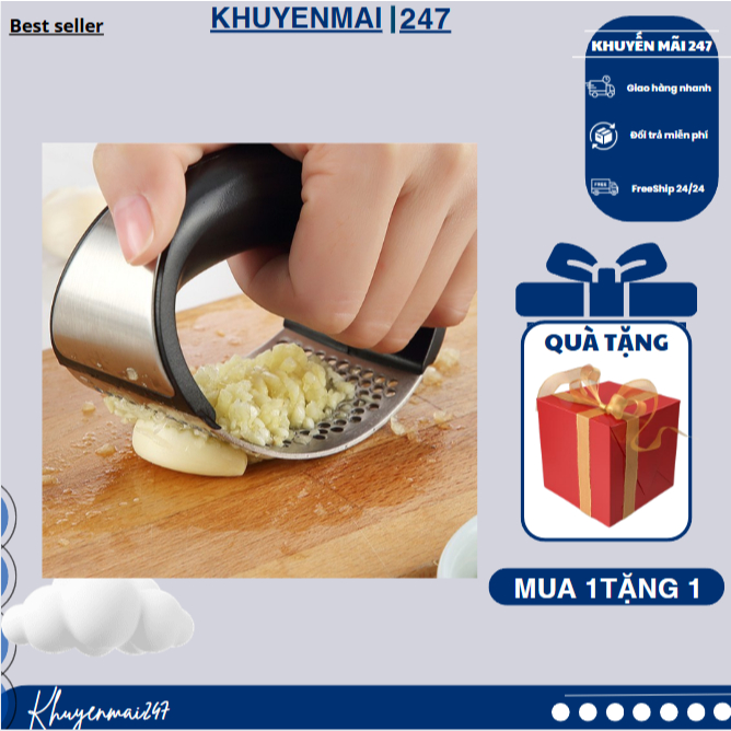 Dụng cụ dập tỏi, ép tỏi, nghiền tỏi inox, dụng cụ nghiền tỏi bằng thép không gỉ  【Nghiền tỏi chữ D】B1S0583L1 | BigBuy360 - bigbuy360.vn